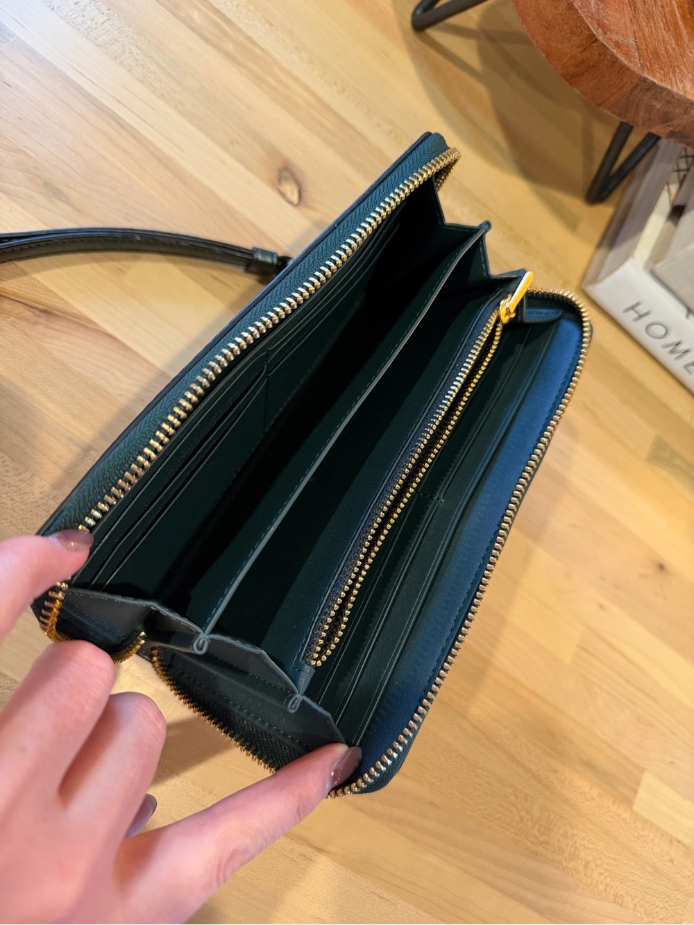 Coach Dark Brown Signature Zip Wallet Wristlet - Picture 5 of 5